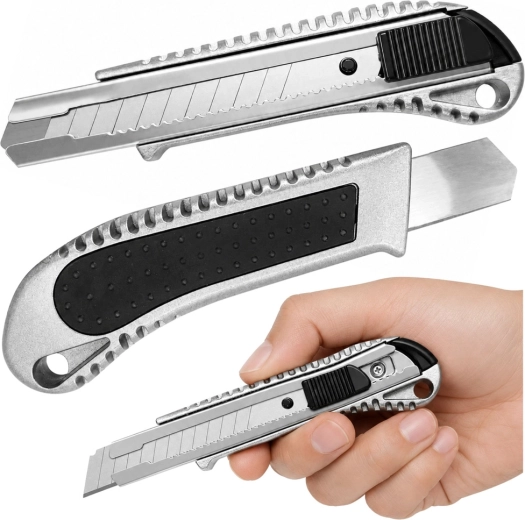Cuțit segmentat cu lamă rupibilă din aluminiu 18 mm cu blocare - 1 bucată