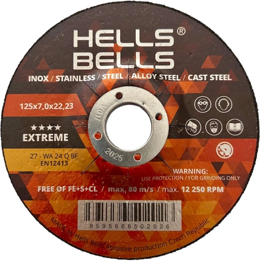 Disc de șlefuit pentru oțel 125 × 7 × 22,2 mm