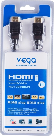 Cablu HDMI Vega 2 m cu suport 4K, 3D și Ethernet