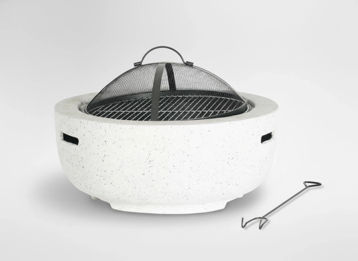 Focar de grădină cu capac și clește 60 × 60 × 42 cm