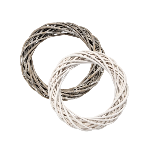 Coroniță din nuiele 35 cm – bază decorativă albă sau gri