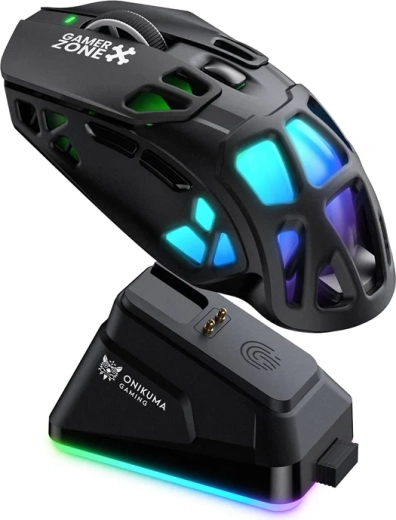 Mouse de gaming wireless ONIKUMA DM09 cu stație de încărcare, negru