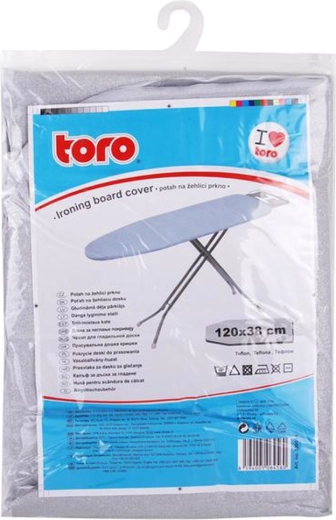Toro husă pentru masă de călcat cu suprafață antiaderentă din teflon 38 × 120 cm