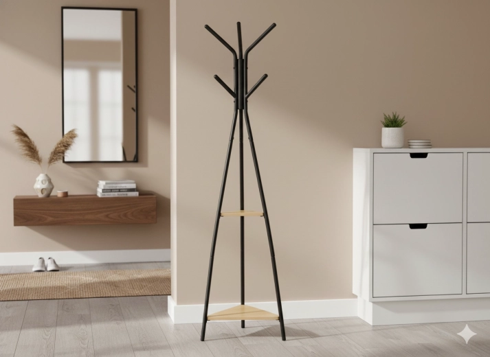 Cuier de podea TARES cu rafturi, 180 cm