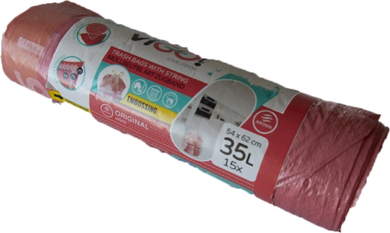 Saci de gunoi cu șnur 35 l cu aromă de zmeură 4 Seasons (15 buc)