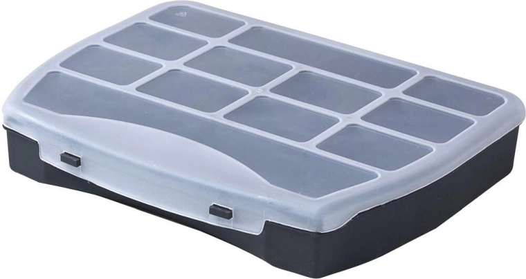 Organizator DOMINO 250 × 200 × 44 mm, negru/transparent