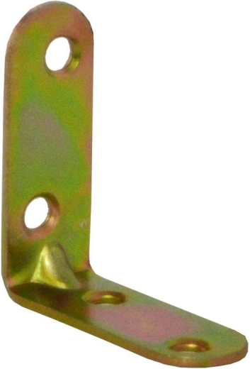 Colțar de montaj cu nervură 50 × 18 × 2 mm, zincat galben (20 buc.)