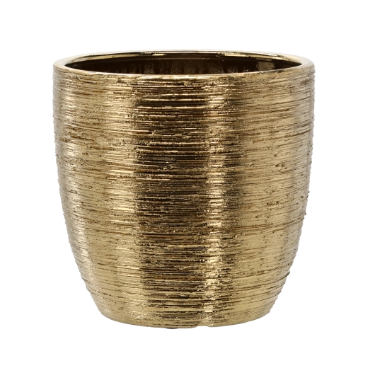 Ghiveci decorativ ceramic 30 × 30 × 29,5 cm, auriu