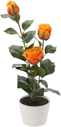 Planta decorativă artificială trandafir ceai în ghiveci 47,5 cm