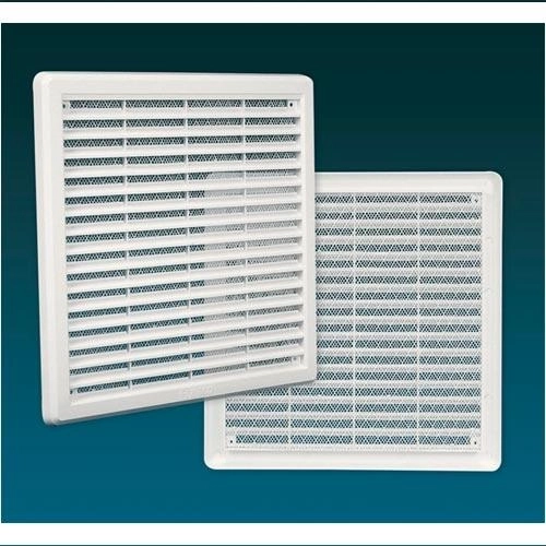 Grilaj de ventilație cu plasă 200 × 200 mm, alb