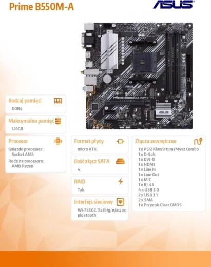 Placa de bază ASUS Prime B550M-A WiFi II