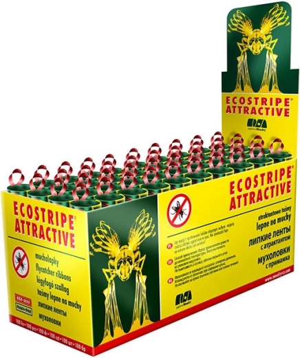 Bandă adezivă ECOSTRIPE UNI – capcană lipicioasă pentru muște