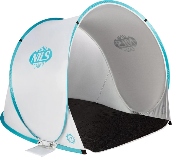 Cort de plajă autoexpandabil NILS Camp gri-turcoaz