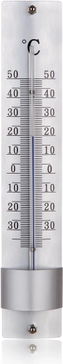 Termometru de perete din metal 21,5 cm, argintiu