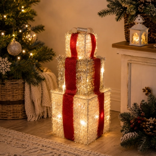Decorațiune LED de Crăciun Cadouri 37 cm - 1 bucată