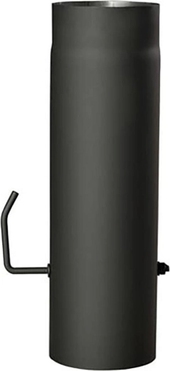 Tubulatură de fum cu clapetă 160 mm, lungime 1000 mm, oțel 1,5 mm, negru