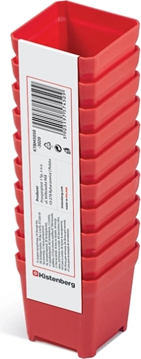 Set de cutii din plastic pentru scule 5 × 5 × 5 cm, roșu (10 buc) TAGER