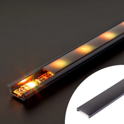 Panou de acoperire negru pentru profil LED 1000 mm