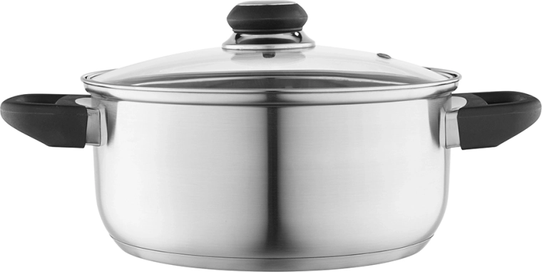 Oală din inox Altom Design Emilio 3,2 l / 22 cm cu capac din sticlă