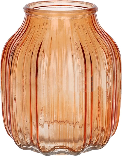 Vază Suko portocalie transparentă 16 cm