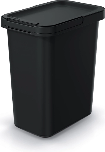 Coș de gunoi Systema 12 l – negru reciclat