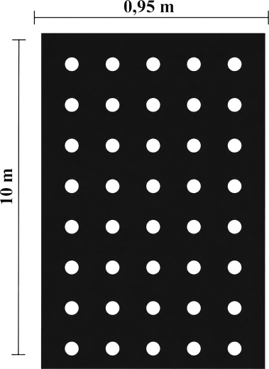 Folie de grădină perforată cu găuri 0,95 × 10 m – 1 bucată