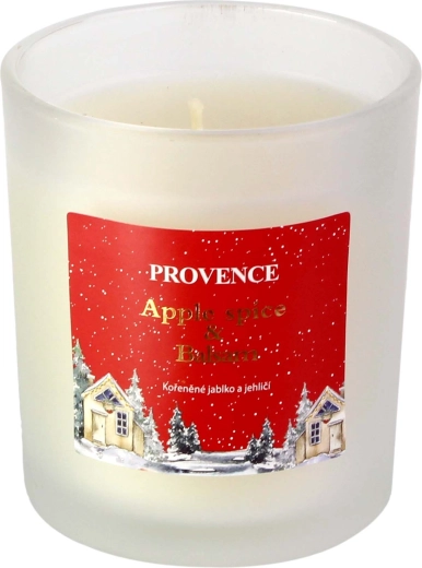 Lumânare parfumată de Crăciun în pahar, alb mat, 7 × 8 cm, 135 g