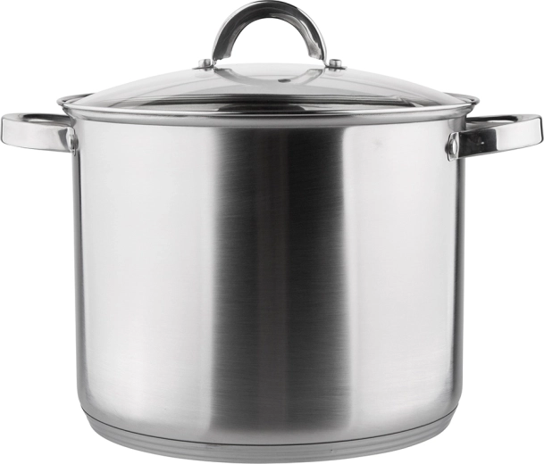 Oală înaltă din oțel inoxidabil Fabio cu capac din sticlă 26 cm, 10,5 l