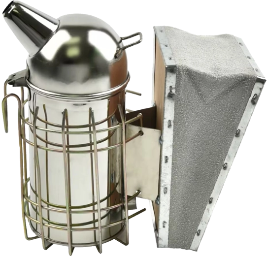 Afumător apicol din oțel inoxidabil 26 cm cu foale din piele