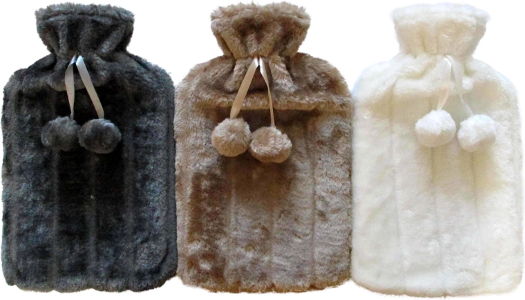 Sticlă cu apă caldă (termofor) Toro cu husă din pluș, 2 l, mix de culori - 1 buc
