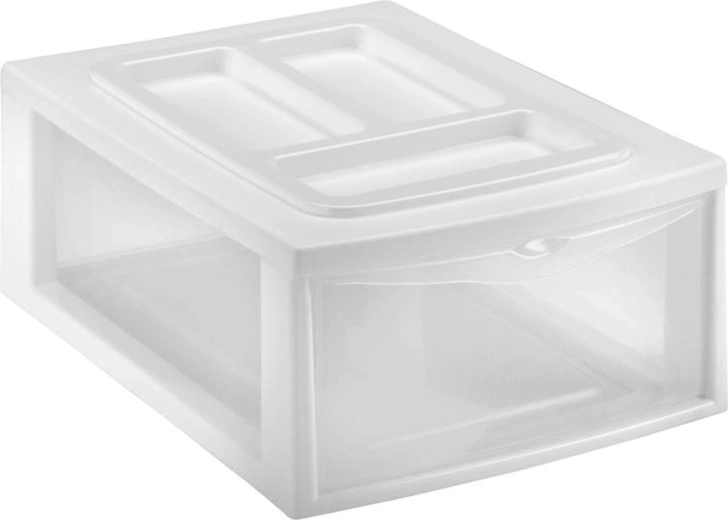 Raft din plastic cu sertar HEIDRUN 38 × 27 × 14 cm, mix de culori