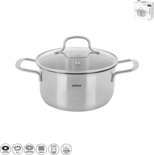 Cratită din inox ANETT Glass 2,5 l cu capac din sticlă