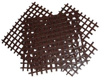 Covor modular din plastic 25 × 25 cm, maro (4 buc.)