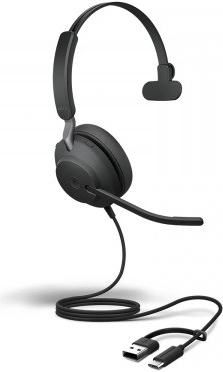 Cască Jabra Evolve2 40 SE mono USB-A/USB-C pentru Microsoft Teams