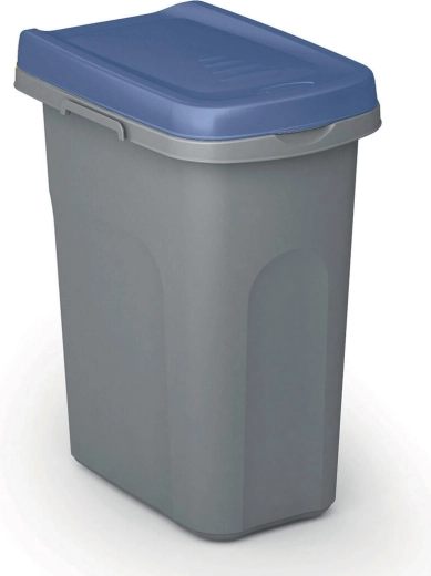 Coș pentru deșeuri reciclabile HOME ECO SYSTEM 40 l, gri cu capac albastru