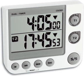 Cronometru digital dublu TFA 2-Timer alb - 1 bucată