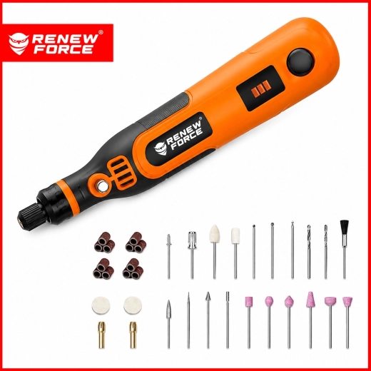 Renew Force mini freză și polizor fără fir, cu accesorii