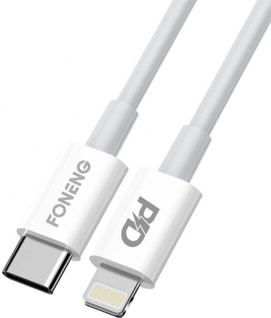 Cablu USB‑C la Lightning FONENG X31 2 m 3 A 20 W alb