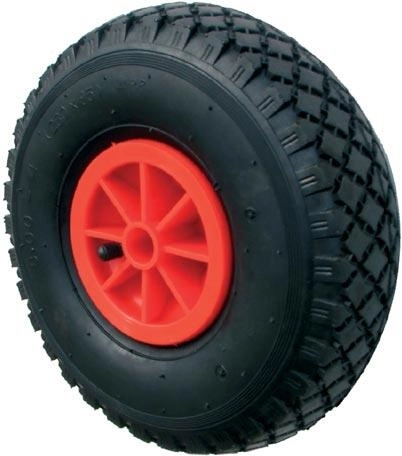 Roată pentru cărucior tip rudl 260 mm, pneumatică, cu disc din plastic, butuc 20 mm