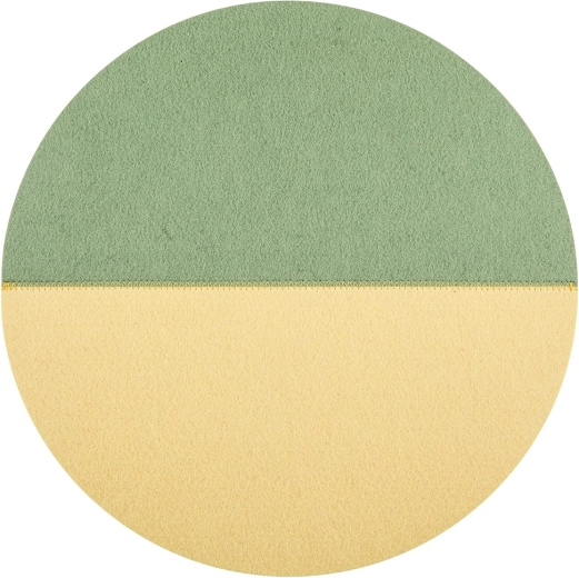 Suport rotund din fetru 38 cm verde-galben