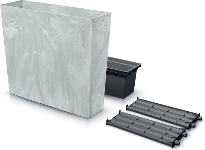 Jardinieră înaltă URBI Case Beton Effect cu inserție 77 cm