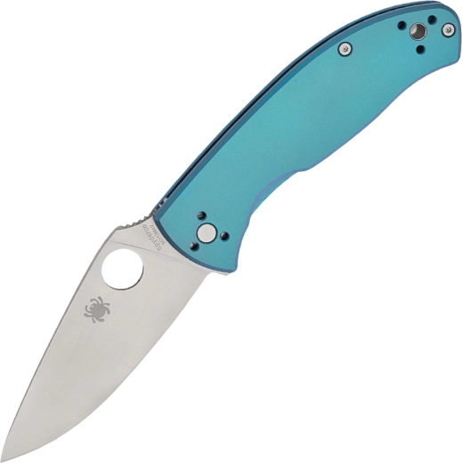 Cuțit de buzunar Spyderco Tenacious Blue, mâner din titan, lamă satin 8,5 cm