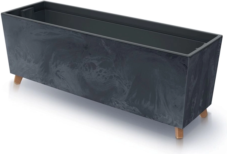 Jardinieră URBI CASE efect beton antracit 77 cm cu inserție