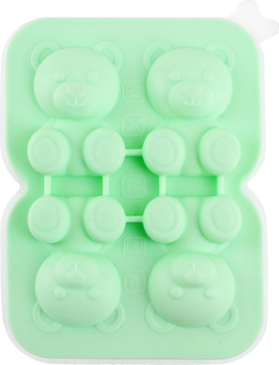 Formă din silicon pentru gheață Ursuleț, verde
