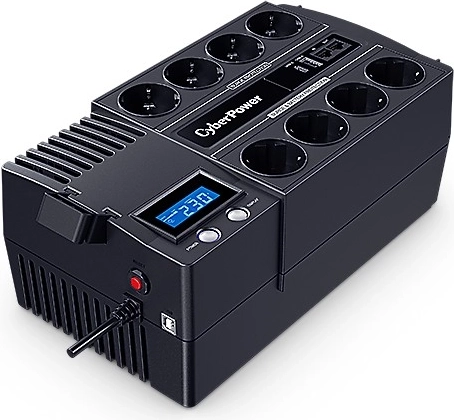Sursă de alimentare de rezervă UPS CyberPower 1200 VA/720 W cu LCD, AVR și 8× Schuko