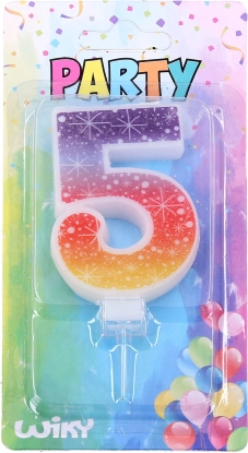 Lumânare de petrecere numărul 5 Stele