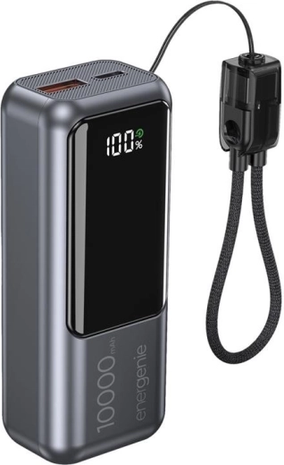 Powerbank cu afișaj LCD 10 000 mAh QC 3.0 20 W gri
