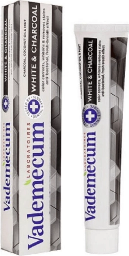 Vademecum ProLine White & Charcoal pastă de dinți albire 75 ml
