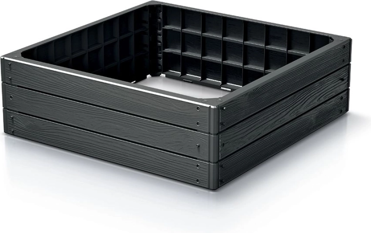 Strat înălțat din plastic BASE WOODY, antracit