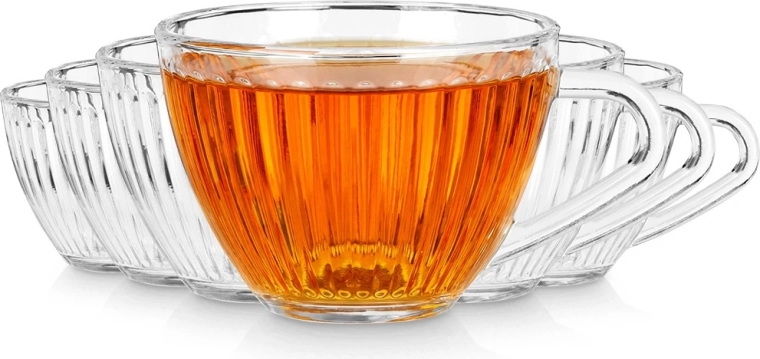 Pahare Vilde cu mâner 240 ml, 6 buc. (striat)